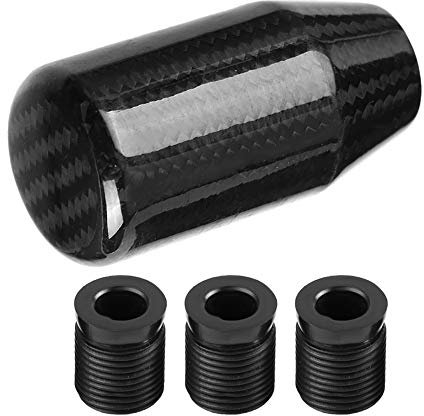KIMISS Gear Shifter Head Carbon Fibre Gear Knob Universal Shifter Knob Universal Car Manual Shift Stick Carbon Fibre Auto with 8/10/12mm Self Tapping Screws