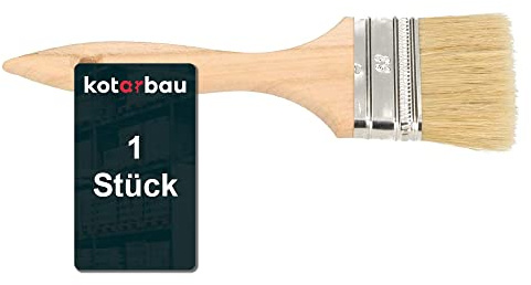 KOTARBAU® Farbpinsel Mit Holzgriff 63 mm 1 St. Alle Größen Flachpinsel Beizen Lasur Farben Malerpinsel Streichen Lack Acrylfarben Reißfeste Borsten Auswaschbar Uni