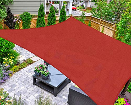 AsterOutdoor, Tenda parasole rettangolare, 40,6 x 5,8 m, protezione dai raggi UV, per patio, cortile, prato, giardino, attività all'aperto, colore terra