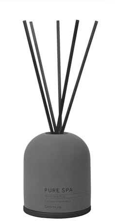blomus Raumduft -FRAGA- | Farbe Magnet | Duft Soft Linen | 100 ml | Aus Beton, farbigem Glas und Kunststoff; Maße 9 x 9 x 26 cm