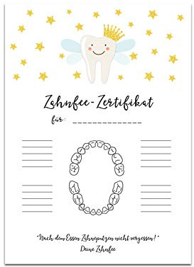Tandfee certifikat 20 stycken, tandklappsgåva