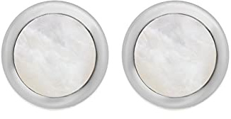 Tuscany Silver Herren-Manschettenknöpfe Perlmutt rund Sterlingsilber 20mm
