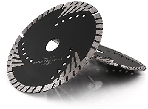 HOMESOM 150mm Diamond Saw Blade for Granite Marble Concrete Cutting Disc with Protection Teeth