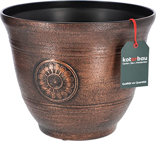 KOTARBAU® Blumentopf Metall-Effekt Design Opalisierend Kupfer 25 x 30 cm