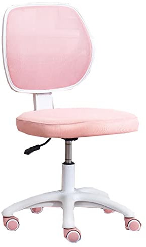 GIZNXBA Kinderdrehstuhl Jugenddrehstuhl Schreibtischstuhl Kinderarbeitsstuhl Höhenverstellbare Mit Farbigen PU-Rollen, Drehbarer Netzsitz Zum Arbeiten Und Lernen (Color : /Pink)