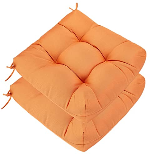 JMGBird Outdoor Chair Cushions, Pack of 2 Patio Seat/Back Cushions 19 x 19 with Ties for Patio Furniture Chairs Home Garden Decoration