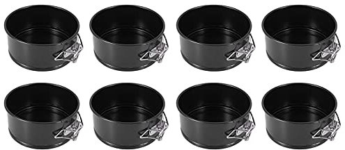 Jojomino Lot de 8 mini moules à charnière de 10,2 cm pour mini cheesecakes, pizzas et quiches