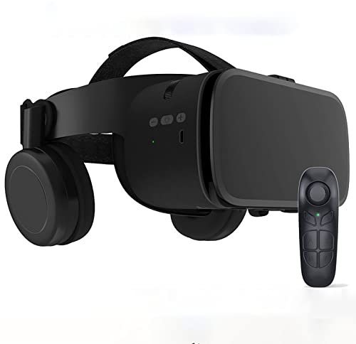 Auriculares Realidad Virtual VR Gafas 3D Auriculares Cascos Para Películas/juegos 3D Metaverse Goggles Con Auricular Bluetooth Compatible Con Todos Teléfonos IPhone/Android 4.7-6.3 ( Color : Black ,