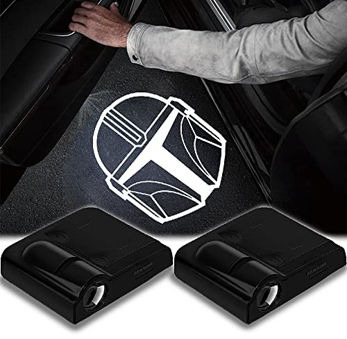 2pcs for Mandalorian 3D Magnetic Car Door Step LED Welcome Logo Shadow Ghost Light Projector Lamp fits All Car Models (Star Wars Mandalorian Helmet) by DmStore