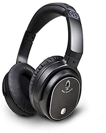 Solace Pro Active Noise Cancelling Wired Closed-Back Over-Ear Headphones for iPhone, PC and Flight with Carrying Case Portable for Home Office Travel (Wired, Black)