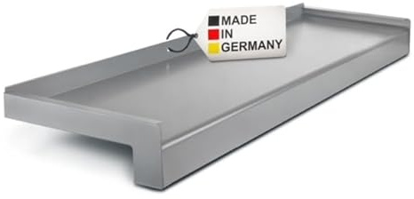 TJ Fensterbank Außen I 165 mm x 600 mm I Silber E6EV1 I hochwertiges Aluminium Fensterbrett mit Seitenabschluss I pflegeleichter & langlebiger Alu Fenstersims I pulverbeschichtete Außenfensterbank