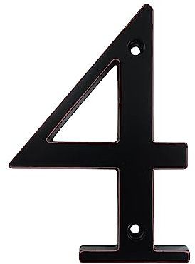 Hausnummer,Hausnummernschild 101 mm schwarze Hausnummer, Türschild, große Außenadresse, Briefkastennummern, moderne Haus- und Wohnungsschilder, Metall-Zink-Legierung ( Color : 4 , Size : 10CM_4 INCH )
