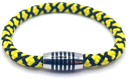 Armband Neon diamonds aus farbintensiven Paracord-Segeltau mit schwarz emailliertem Edelstahlmagnetverschluss.