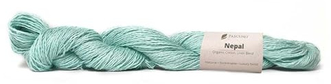 Pascuali Nepal | Strickwolle aus 60% Baumwolle (Bio), 40% Leinen, zum Stricken und Häkeln, Farbe: Mint 31
