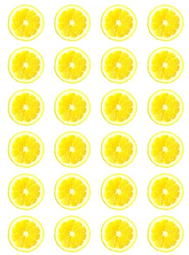 24 x Lemon Slice Edible Wafer or Icing Cupcake Toppers Fun Citrus Fruit Themed Party Cake Decorations Perfect For Brownies Cookies Muffins & More! (Premium Icing Sheet)