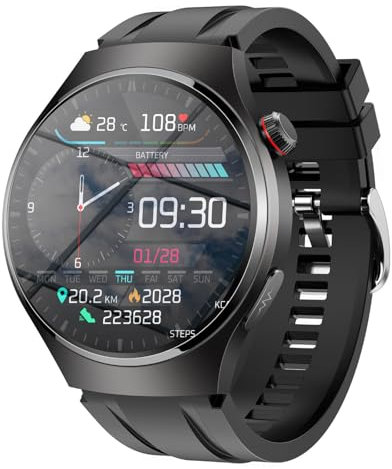 QESTO Kmccd Inteligente Hombre Mujer, 1.4 pulgadas Smartwatch con Llamadas Bluetooth, Smart Watch Monitor de Sueño, Múltiples Modos Deportivos Impermeable IP67 Pulsera Actividad para Android iOS