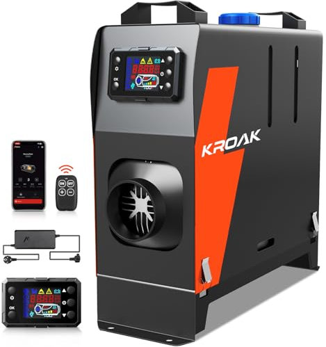 KROAK 8kW Diesel Luftheizung, 12V/24V Diesel Standheizung All in One mit Adapter & Bluetooth APP, Tragbare Dieselheizung für Auto RV LKW Wohnmobil