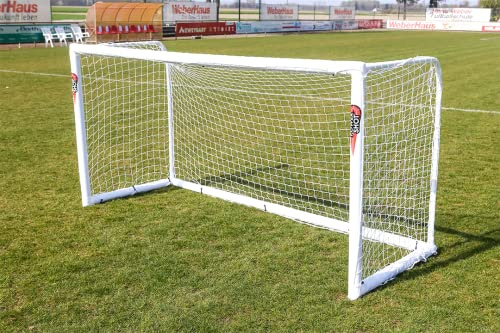 POWERSHOT® Fußballtor - 2,4 x 1,6 m - Made IN Germany - Super stabil - aus uPVC - WETTERFEST - Mit Klicksystem und wählbarem Zubehör