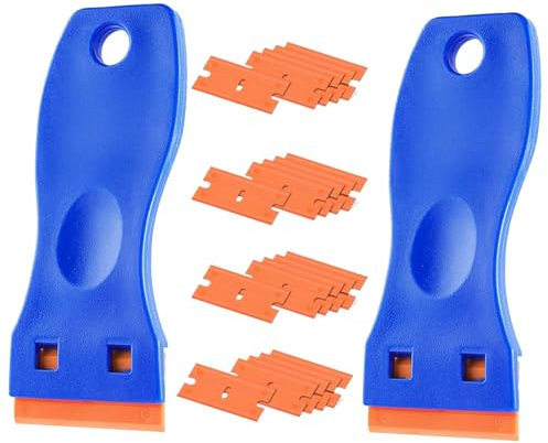 2 espátulas de plástico, removedor de restos de pegamento, rasqueta de plástico, rasqueta de plástico, para limpiar la pintura del coche, espuma de construcción