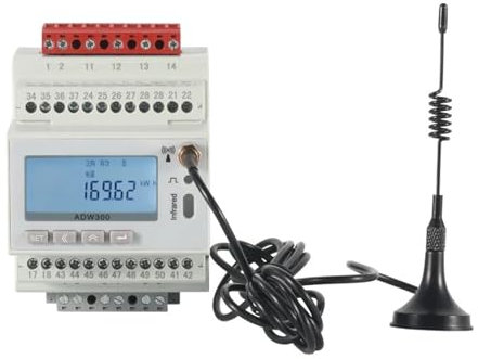 KVEIYIIC ADW300-Smart Energy Meter Optionaler RS485 MODBUS-RTU 3/dreiphasiger Stromzähler(ADW300 LoRaWan)