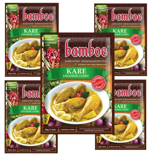 BAMBOE KARE Javanese Curry Paste - 36G | Authentic Indonesian Spice Mix - Pack of 5