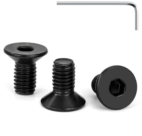 Tunejoy Tornillos de Cabeza Avellanada M5 x 10 mm Negro Tornillo Avellanado Hexagonal de Acero Inoxidable A2 V2A Norma DIN 7991 con llave Allen Rosca Completa 30 Piezas