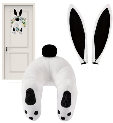 Osterhasen Hintern Mit Ohren, 3 Stück Hasen-Hintern-Kranzs-Set, Hasen-Hintern Und Ohren Für Kranzs, Osterkranz Mit Hasen, Für Frühlingsferien-Osterdekoration
