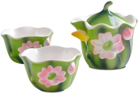 Teekannen und Kaffeegeschirr Reise-Teeset Farbige Emaille Porzellanterrine Lotus Easy Quik Cup Kungfu Teeset Tragbares Reise Teeset Inklusive 1 Kanne+2 Tassen Teeservice