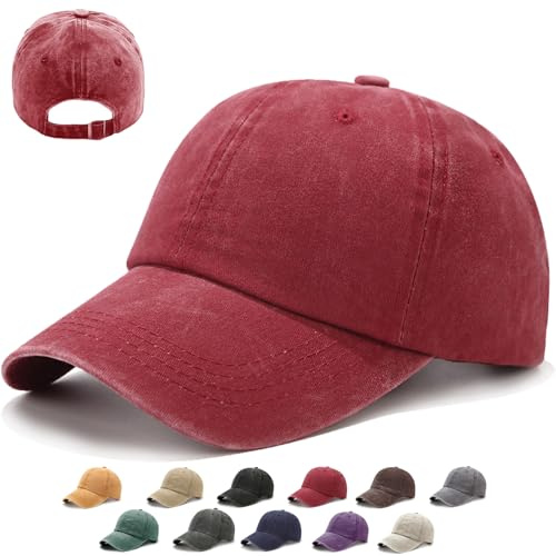XIEXIESHER Unisex Baseballkappe Herren,Outdoor Damen Cap Metallverschluss Verstellbar, 14 Farben, Vintage Basecap Kappe, Retro Schutz Reisen Angeln Camping Einfarbig Mütze Sport Cool Mode