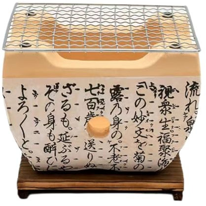 Mini estufa de barbacoa japonesa de cerámica, parrilla de carbón al aire libre con diseño de ventilación y accesorios para cocinar portátil