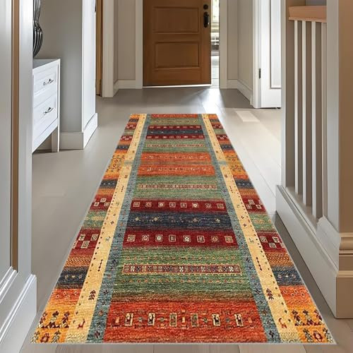 RxueSug Teppich Läufer Flur Lang rutschfest Küchenteppich Waschbar Langer Teppich Läufer 70 x 240 cm Vintage Flurläufer Korridor Teppichläufer Lang für im Wohnzimmer Küche Schlafzimmer