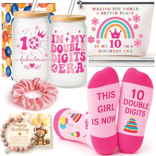 Joybble 10th Girls Birthday Presents, Birthday Girl Cool Presents for 10 Year Old Teen Girls, 10th Decorations for Teen, Best Gift for Daughter from Mum Dad, with Card