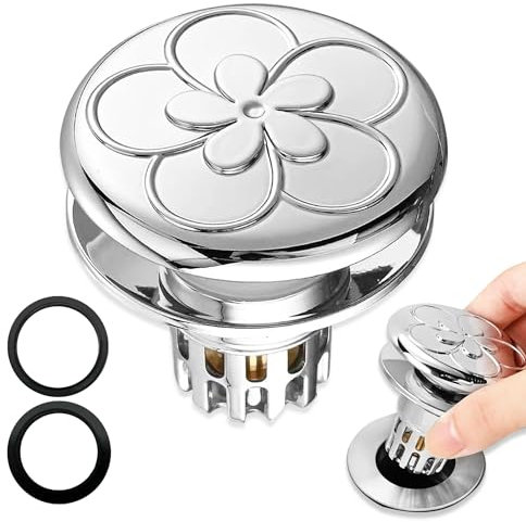 1 Piezas Tapón de Lavabo Universal, Tapón de Lavabo Universal Pop Up, Tapon Lavabo Baño en, Cobre Total Tapón para Lavabo baño, para baño, lavamanos, bañera y Cocina (34-40mm).