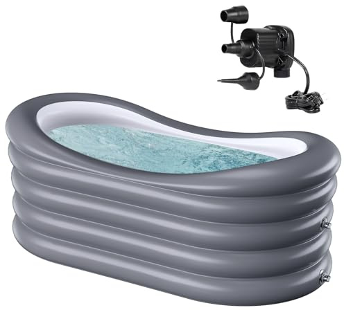 BINYUAN Inflatable Bathtub for Adults - Portable Collapsible Spa Tub with Electric Pump, Hot & Ice Bath Design, Foldable for 1-2 People, Durable PVC - Easy Inflate