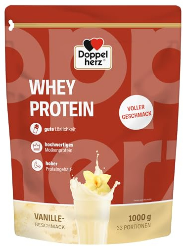 Doppelherz WHEY PROTEIN Vanille – Proteinpulver auf Molkenbasis in bewährter Doppelherz-Qualität 1000g