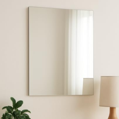 Mirrors Tiles Self Adhesive Mirror Glass Flexible Mirror Sheets Glass Square Wall Mounted DIY Mirror Full Length for Bedroom Bathroom Living Room Door (1, 40x30cm)