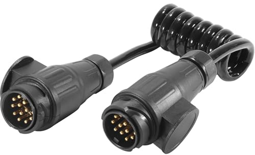 ETUKER Anhänger Verlängerungskabel Spiralkabel 13polig 12v Anhängerkabel 1.1M Kabel für Anhänger Licht RV Wohnwagen PKW