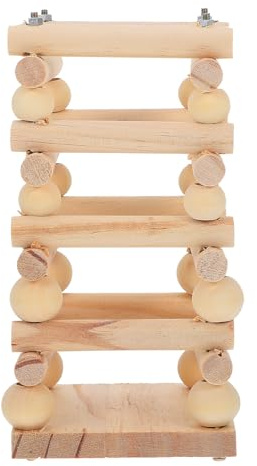 Angoily Holz futterkorb für Kaninchen Multifunktionaler Heuraufe mit Grasständer Langlebiger Holz Kaninchen futterspender für Zwergkaninchen Hamster und Kleintiere Naturfarben
