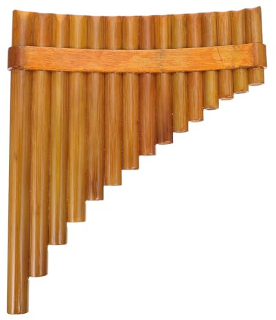 GARVALON Rohr Panflöte aus Natürlichem Bambus Linkshändig Traditionelle Holzausführung Präzise Tonlöcher Geeignet für Anfänger und Profis Musikinstrument für Musikalische