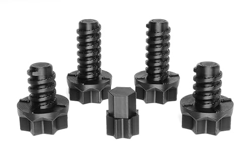 Ricreo Kit de tornillos de repuesto para muebles de jardín compatibles con Keter Allibert - 2 tornillos de 45 mm + 2 tornillos de 34 mm + adaptador universal - Plástico resistente para exterior