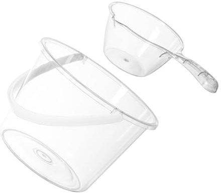 PLAFOPE Seau Eau Portable Plastique Transparent avec Cuillère Capacité Importante Multifonction pour Dortoir Jardinage Lavage et Usage Domestique