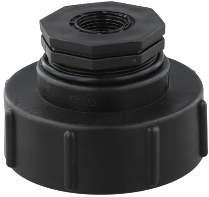Gettimore IBC Adaptador de contenedor S100x8 Reducción Rosca Interna Gruesa para Tanque de Agua, 1/5.1 cm, 3/10.2 cm, 2.5 cm, 3.8 cm, Negro