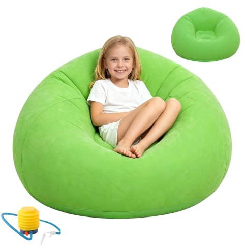 ALKNOT Tragbares & Wasserdichtes Luftsofa für Outdoor, Aufblasbarer Sessel Sitzsack, Camping, Strand, Pool und Reisen | Aufpumpen, Tragbar, Bequem (Grün)