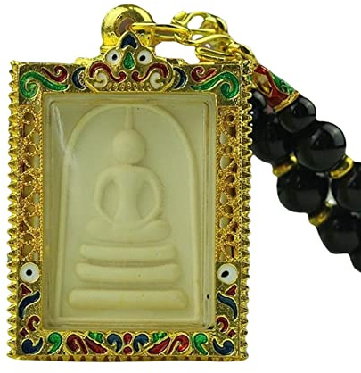 predolo Amulett Anhänger Phra Somdej Buddha Kettenanhänger Tempel Glücksbringer Meditation aus Legierung mit Fassung für Spirituelle Zeremonien