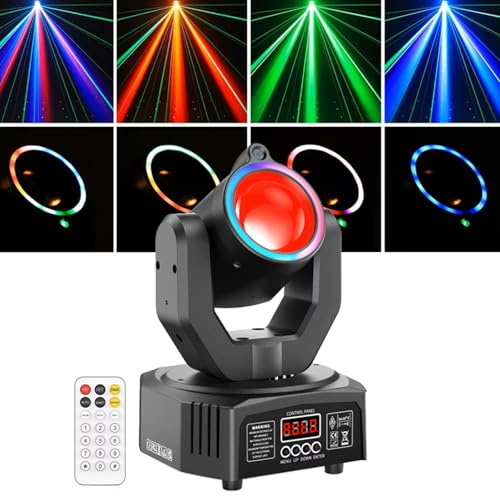 Mini Testa Mobile Da 32 W, Luce Da Discoteca, Luce per Feste, LED 4 in 1 Con Effetto Strobo, Controllo Dmxx E Attivazione Sonora Con Telecomando per Dj, Feste, Club, Matrimoni, Spettacoli Teatrali