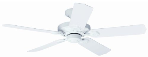 HUNTER FAN Ventilateur de Plafond Outdoor Elements 132 cm pour Intérieur et Extérieur, avec Chaînette, Blanc Satin, 5 Pales Réversibles en Blanc, pour Été et Hiver, Modèle 24326