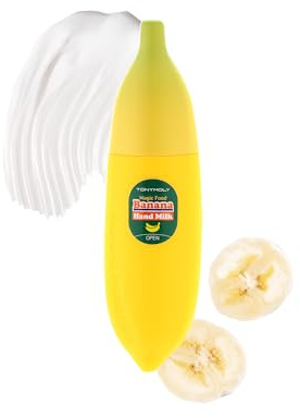 TONYMOLY Magic Food Banana Handcreme Hand Milk mit Bananenextrakt, 45ml | Koreanische Handcreme für weiche Hände, K-Beauty Handpflege, feuchtigkeitsspendend