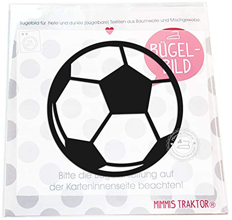 Bügelbild Fußball 9,5 cm x 9,5 cm SCHWARZ Flockfolie Aufbügler Applikationen Bügelsticker für Stoffe Textilien Kinder zum Aufbügeln Flicken