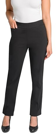 Briggs New York Women's Super Stretch Millennium Welt Pocket Pull on Career Pant, Black, 12