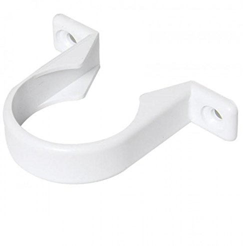 FLOPLAST Solvent White 50mm (56mm) Waste Pipe Clip - Bag of 2